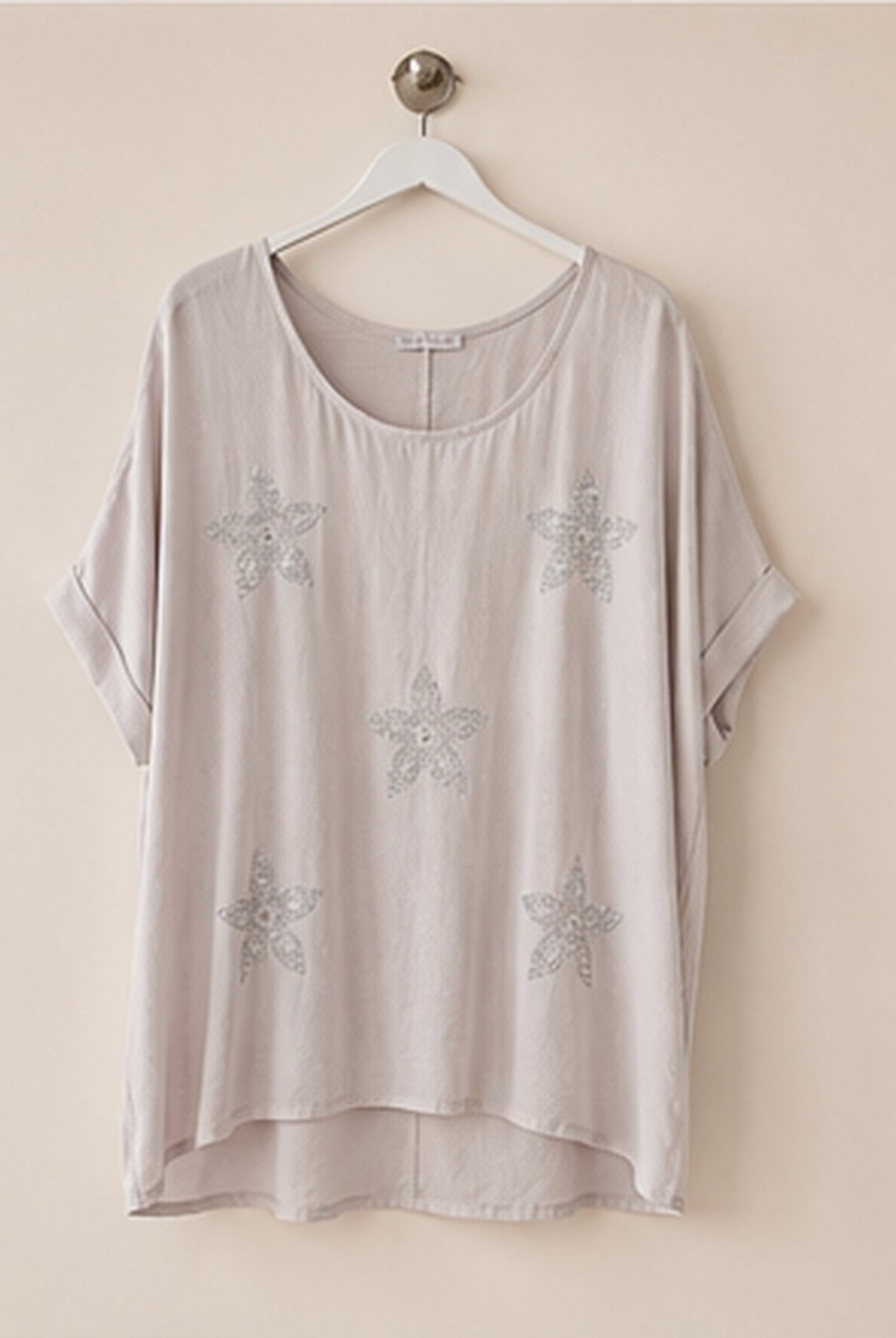 Topp Glitterblomster med glitterblommor i beige – Queensize