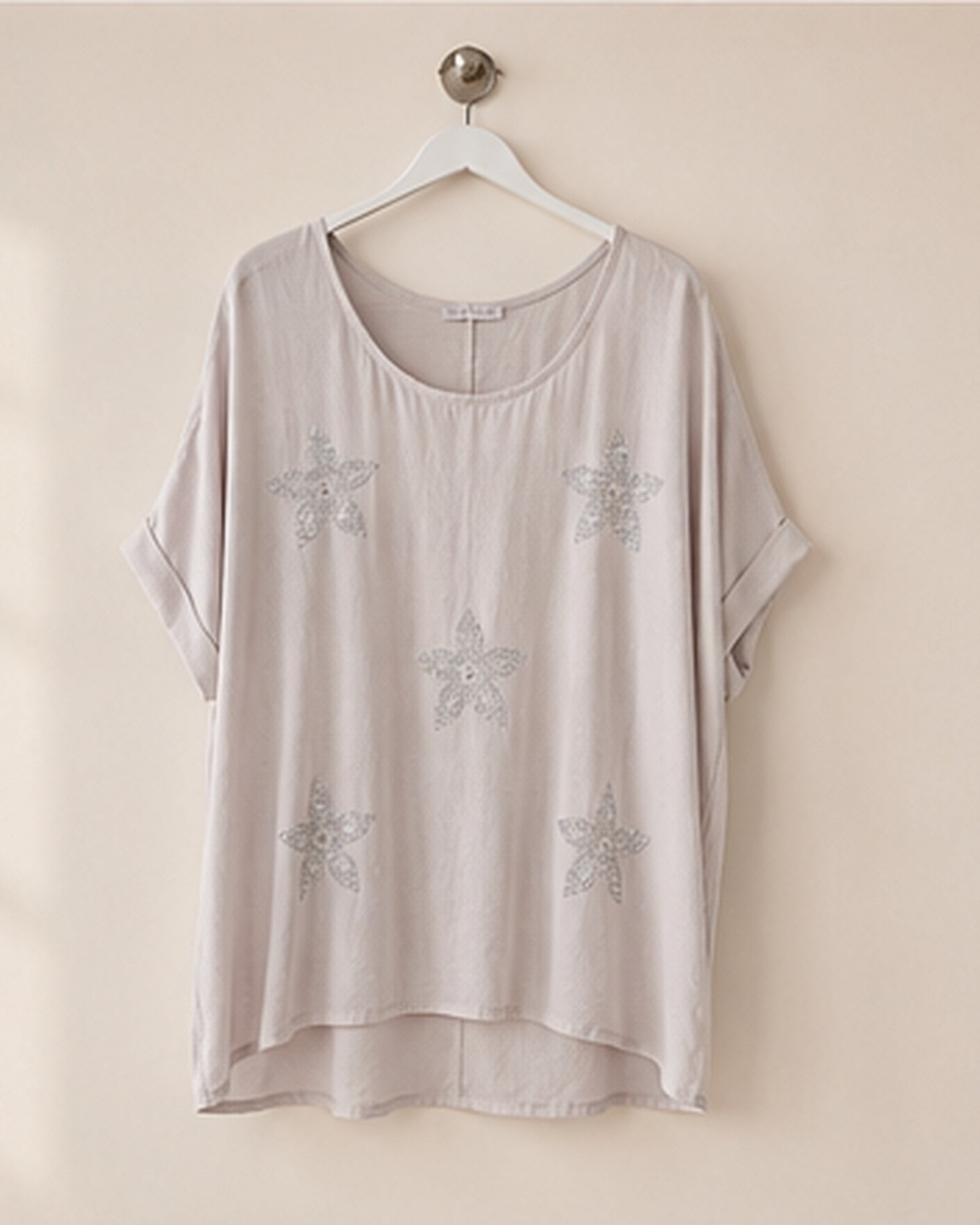 Topp Glitterblomster med glitterblommor i beige – Queensize