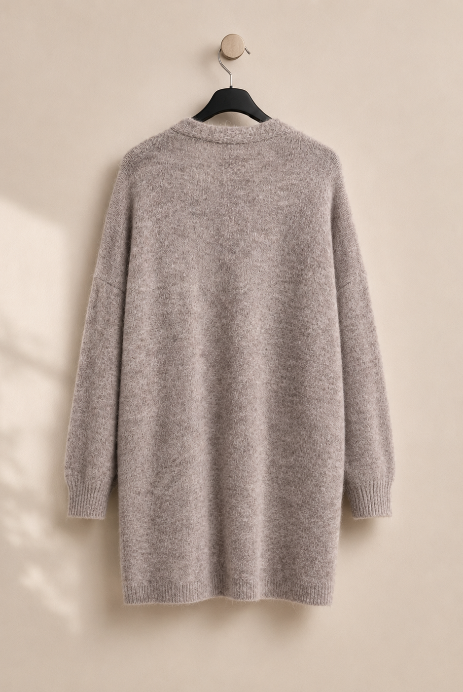Lång stickad kofta med fickor – Mirelle Design