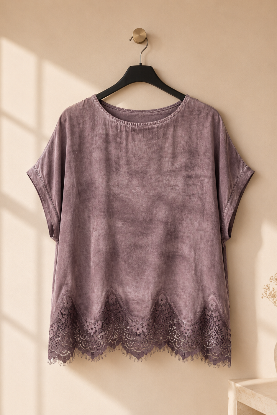 Topp Olga med spets i brun – Mirelle Design