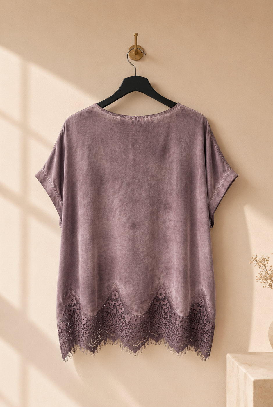 Topp Olga med spets i brun – Mirelle Design
