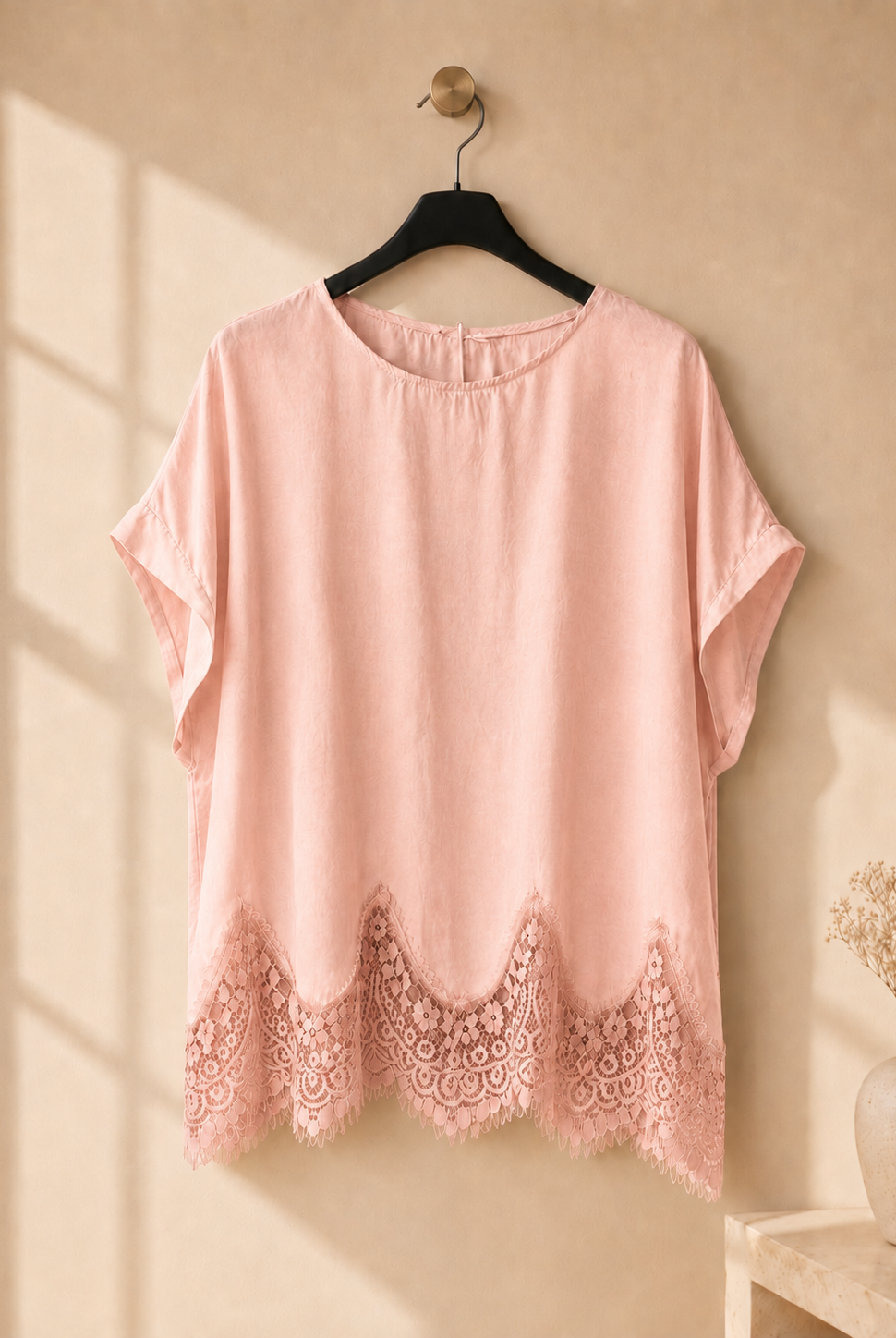 Topp Olga med spets i rosa – Mirelle Design