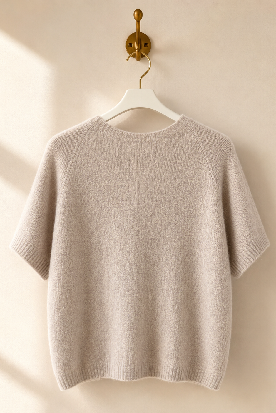 Strickjacke Ragnhild Kurzarm beige – Dimoda