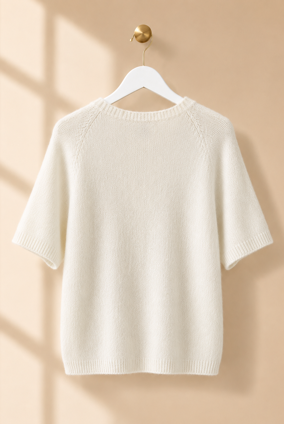Stickad cardigan Ragnhild kort ärm vit – Dimoda