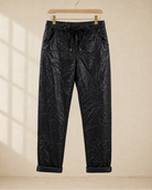 Joggers Shiny i svart – lätt glansig finish med dragsko och sidofickor, onesize stl 36–44, Made in Italy