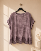 Topp Olga med spets i brun – Mirelle Design