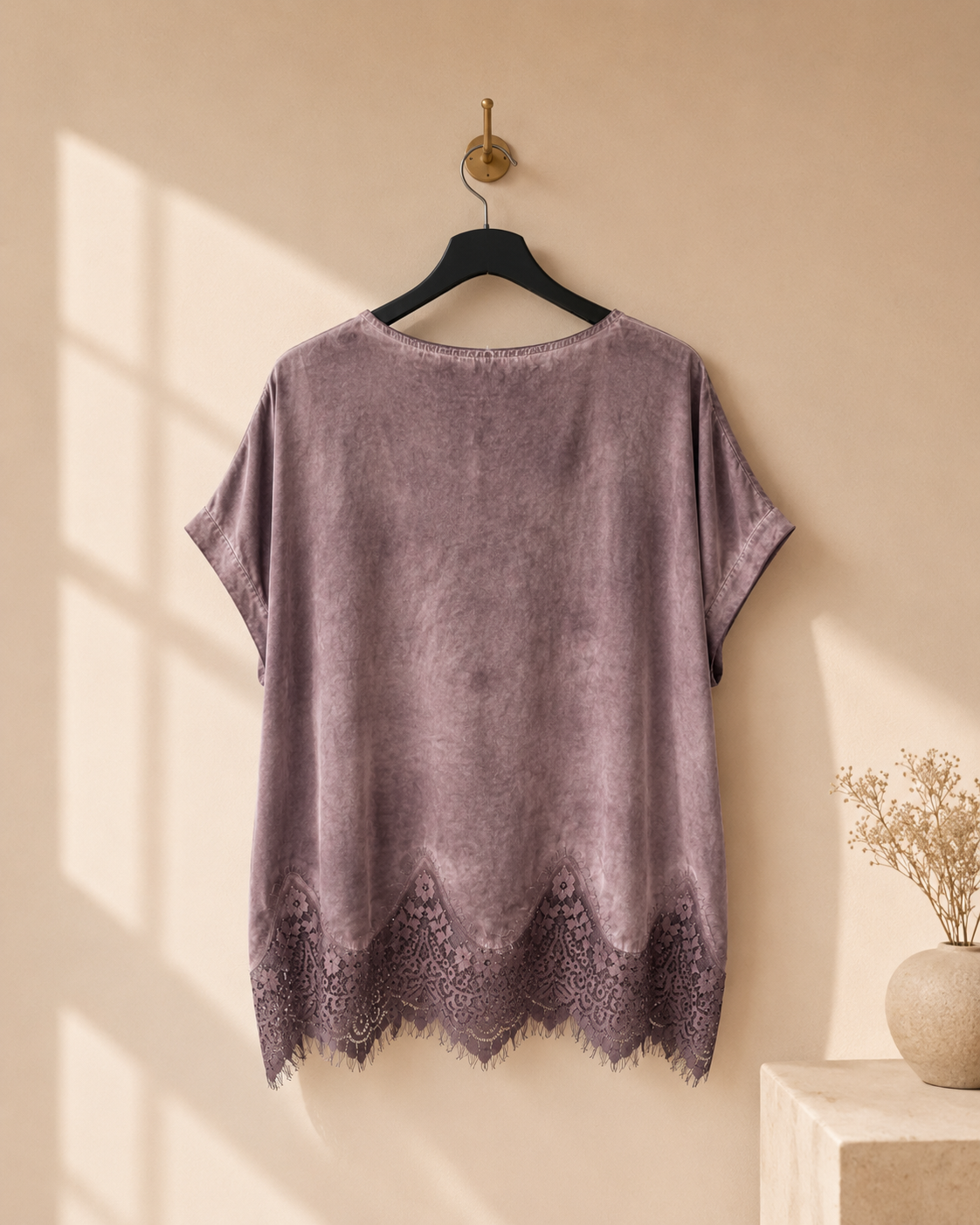 Topp Olga med spets i brun – Mirelle Design