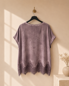 Topp Olga med spets i brun – Mirelle Design
