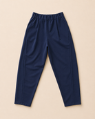 Barrel leg-byxa Elina i marin – stretchig passform med resår baktill, stl XL-XXL, Made in Italy