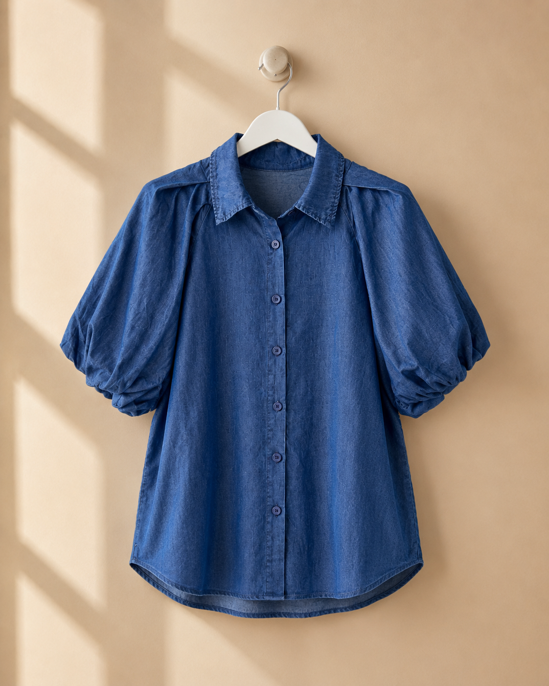  Blus Molly i denimlook mörkblå – Mirelle Design