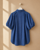  Blus Molly i denimlook mörkblå – Mirelle Design