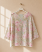 Stickad tröja Rebecka med blomtryck i mohair – Mirelle Design