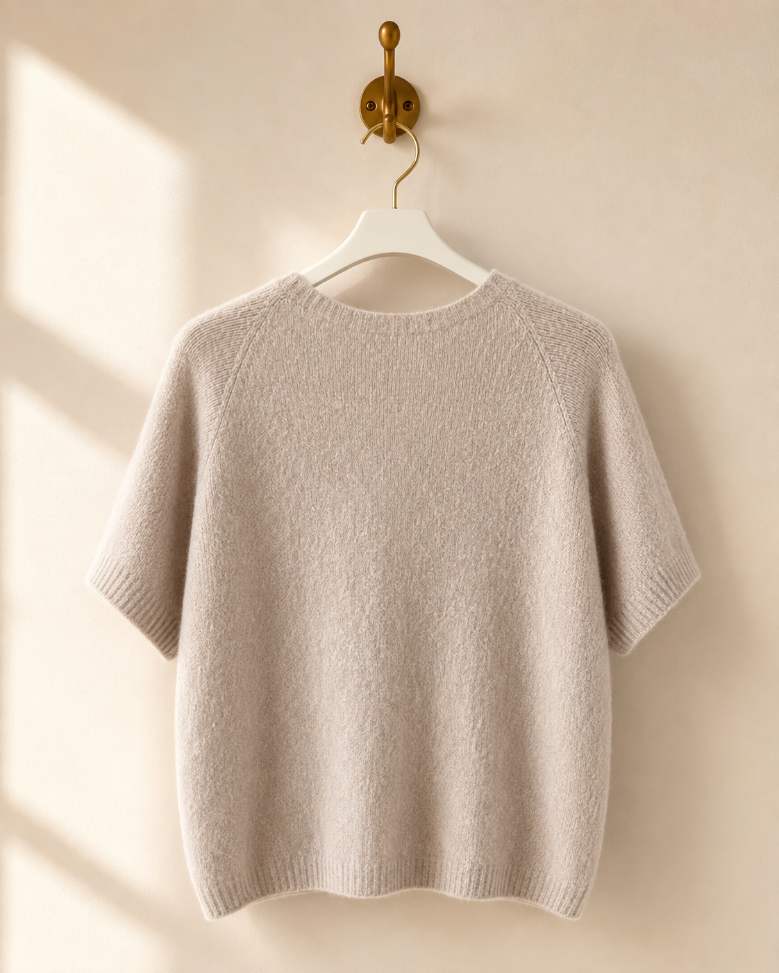 Strickjacke Ragnhild Kurzarm beige – Dimoda
