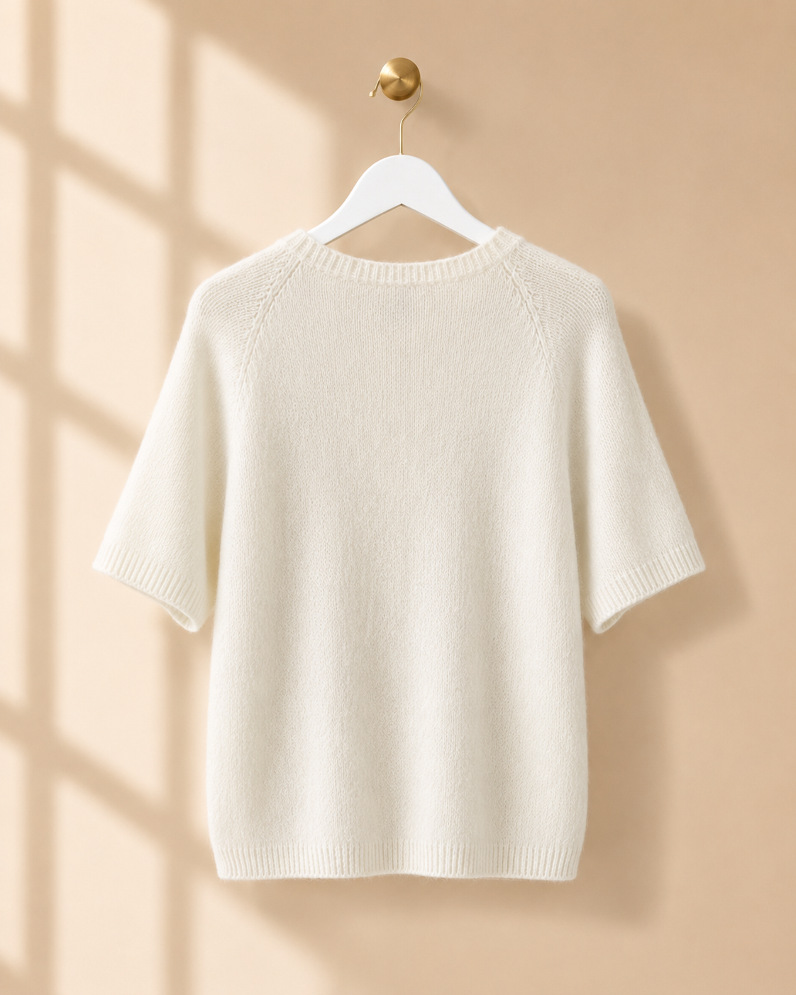 Stickad cardigan Ragnhild kort ärm vit – Dimoda