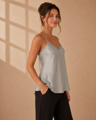 Linne Sofia fungo i viskos med V-ringning –  Mirelle Design