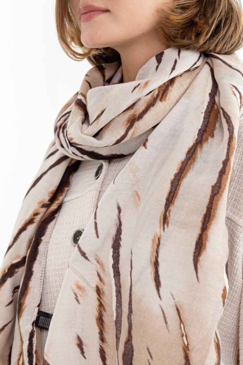 Sjal Tiger beige - Dimoda