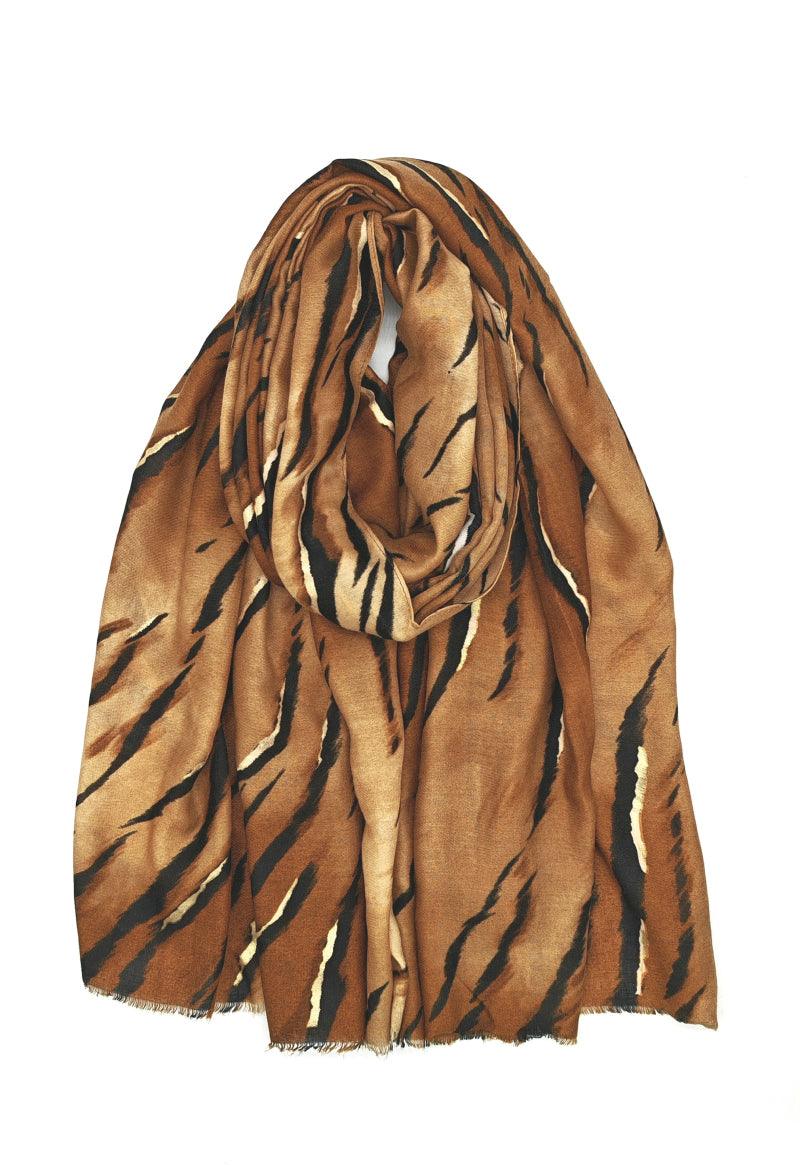 Sjal Tiger camel - Dimoda