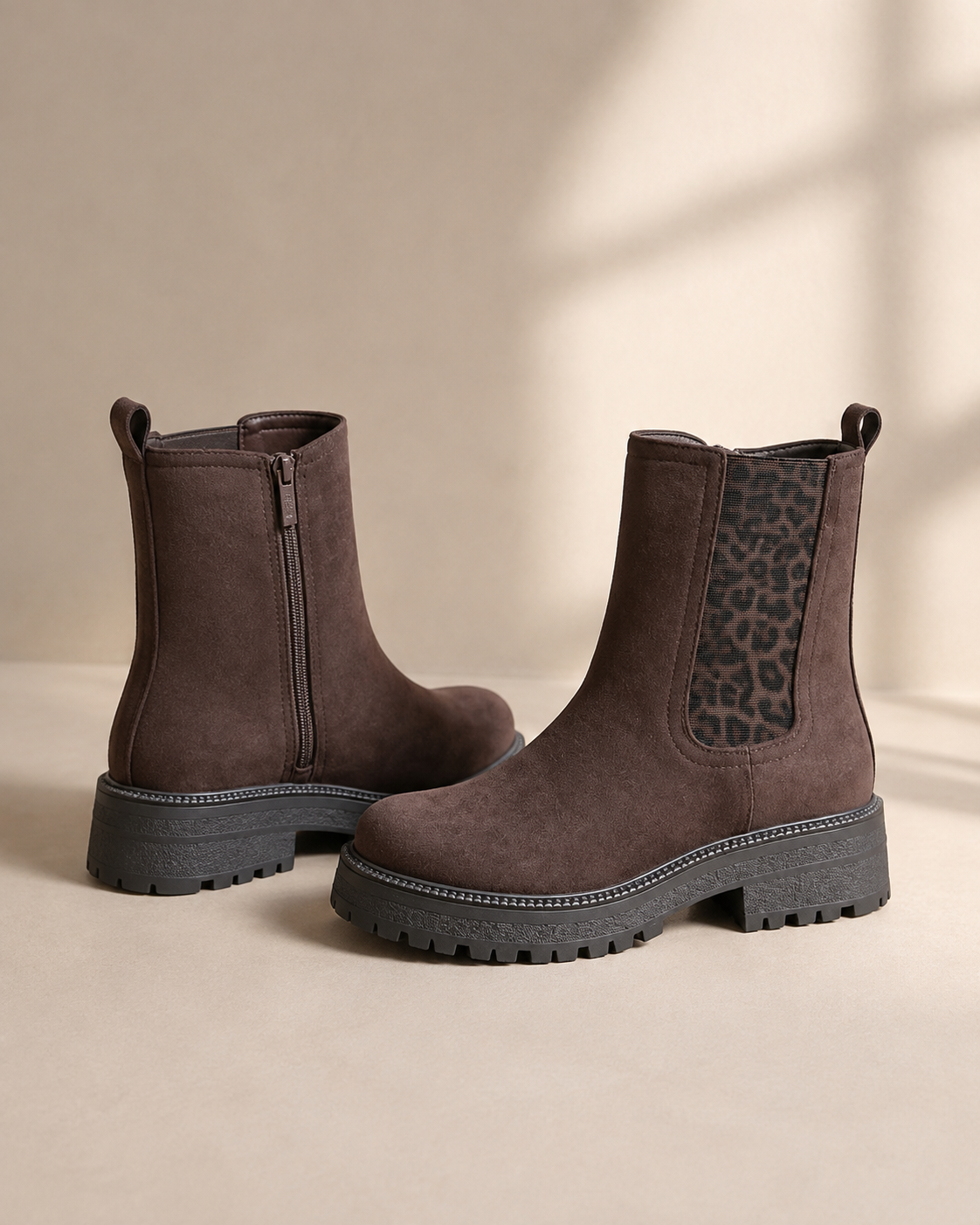 Bottines Chelsea marron Findlay avec fermeture éclair et semelle épaisse