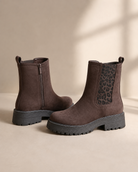 Bottines Chelsea marron Findlay avec fermeture éclair et semelle épaisse